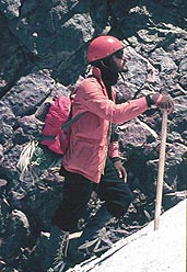 Pablo Cavagnero, ascendiendo el Cerro Lanín, Neuquén