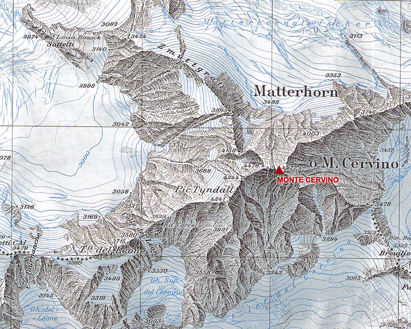 Ubicación del Macizo del Mont Blanc en la frontera de Francia e Italia