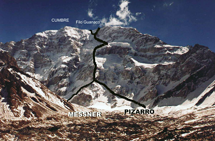 Cara sur del Aconcagua, Mendoza. Foto: Santiago Storni