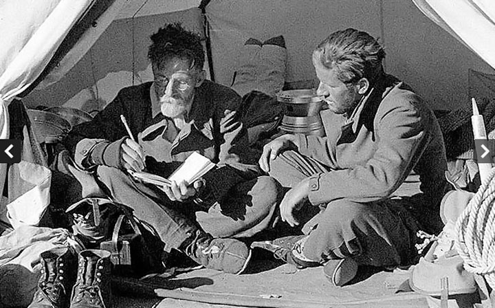 Augusto Gansser (derecha) con Arnold Heim. Foto: www.telegraph.co.uk
