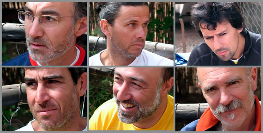 Claudio Valva, Juan Labra, Lelio De Crocci, Eduardo Namur, Guillermo Almaraz, Daniel Pontin. Integrantes de la expedición al Cordón de los Pioneros, La Rioja