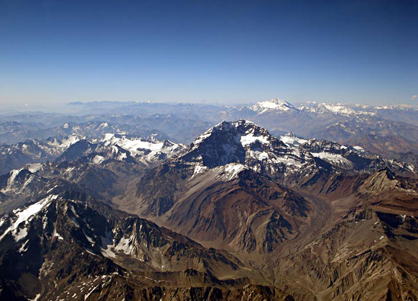 Foto aérea del cerro Aconcagua. Foto: Jaqueline Watzl 
