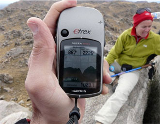 Haciendo cumbre, Cerro Agua Hedionda, San Luis.