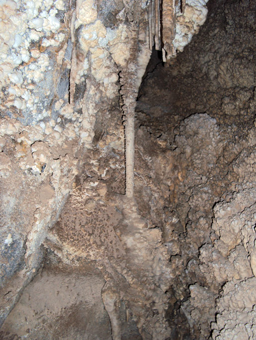 Una columna, la unión de una estalactita con la estalagmita. Caverna de las Brujas, Mendoza. Foto: Luis Carabelli