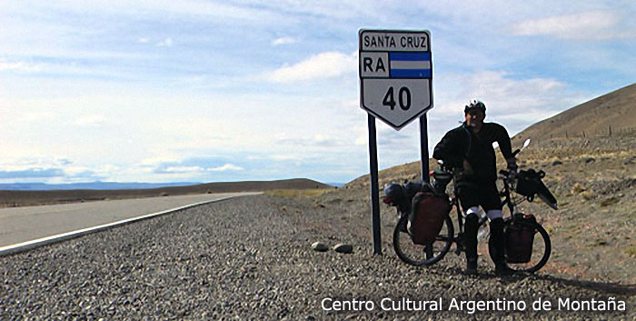 Luis Cribellati en la ruta nacional 40, Santa Cruz