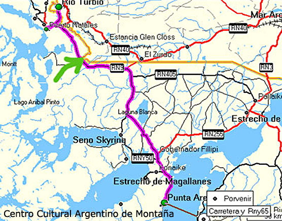 Mapa limítrofe de Chile y Argentina, Estrecho de Magallanes