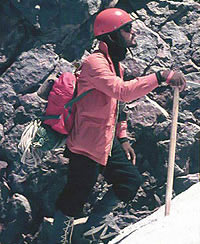 Pablo Cavagnero, ascendiendo el Cerro Lanín, Neuquén
