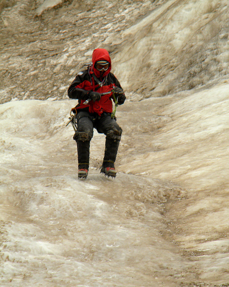 Guillermo Martin, escalada en Hielo en Penitentes, Mendoza. Foto: Natalia Fernández Juárez